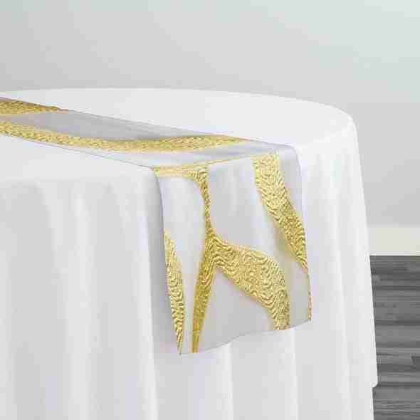 Tabriz Organza Table Runner in Gold | Rental