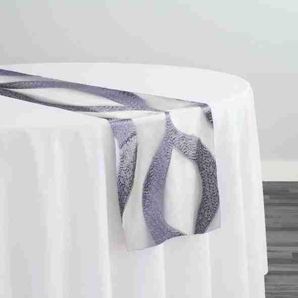 Tabriz Organza Table Runner in Silver | Rental