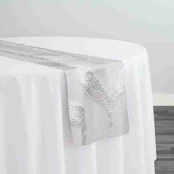 Tabriz Organza Table Runner in White | Rental