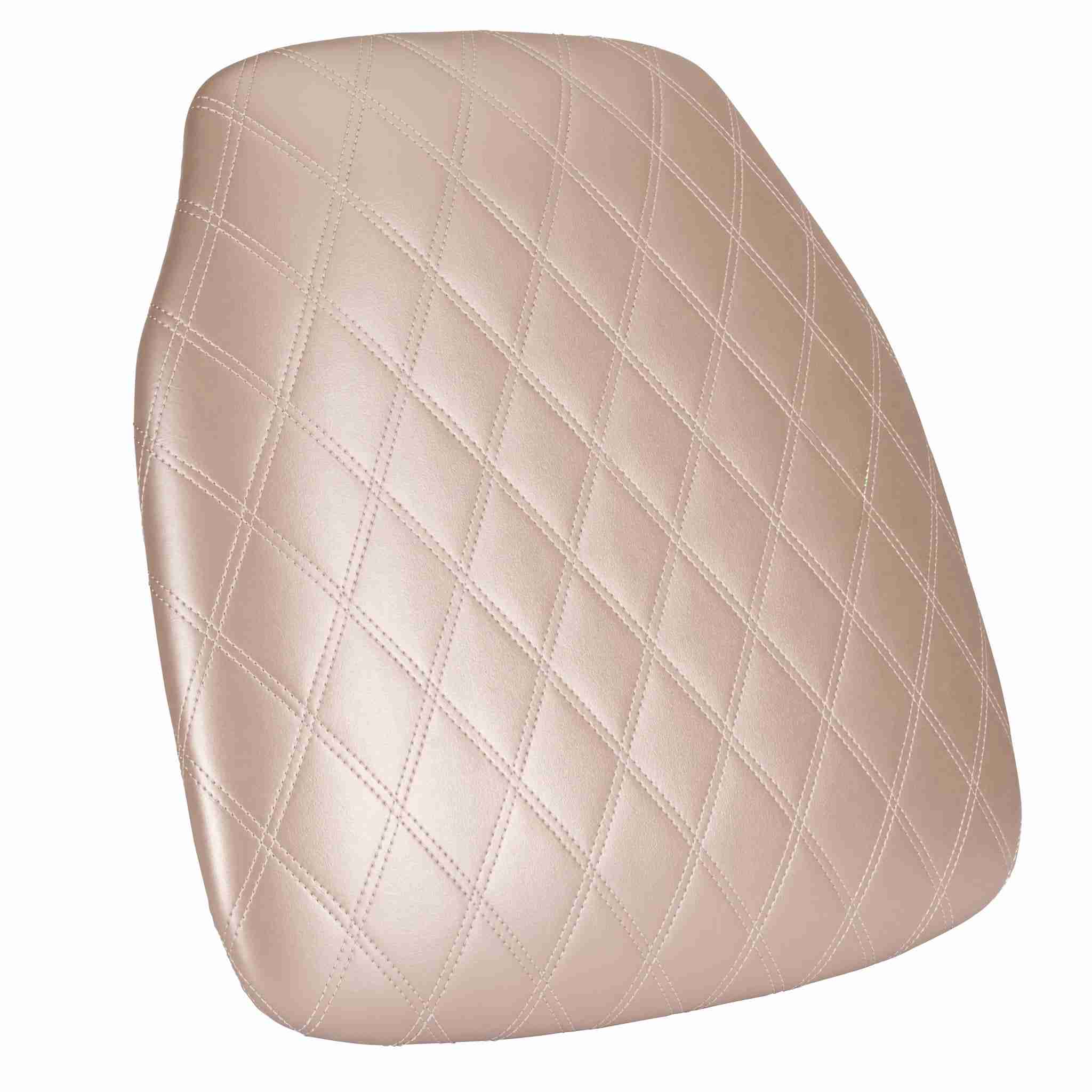 rose gold vinyl panel back chiavari cushion with bentley stitching and 1