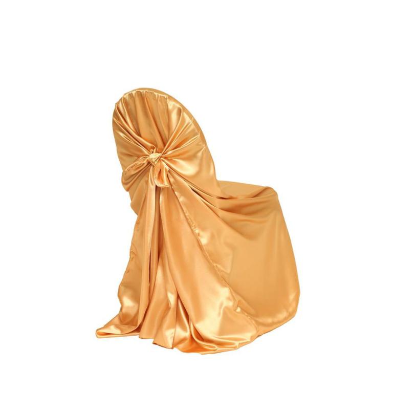 Satin Self-Tie Universal Chair Cover Gold | Rental