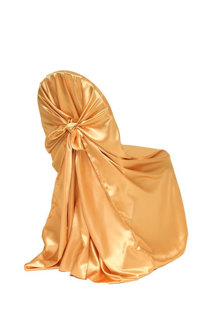 Satin Self-Tie Universal Chair Cover Gold