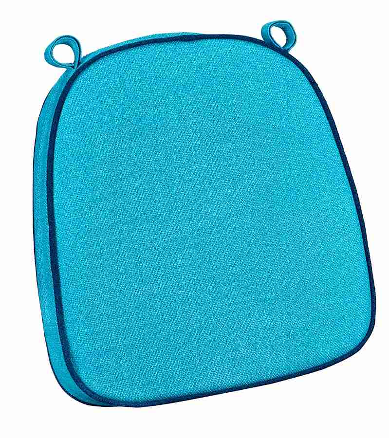 Teal with Navy Blue Piping 2.5" Thick Chair Cushion - World's Best Cushions