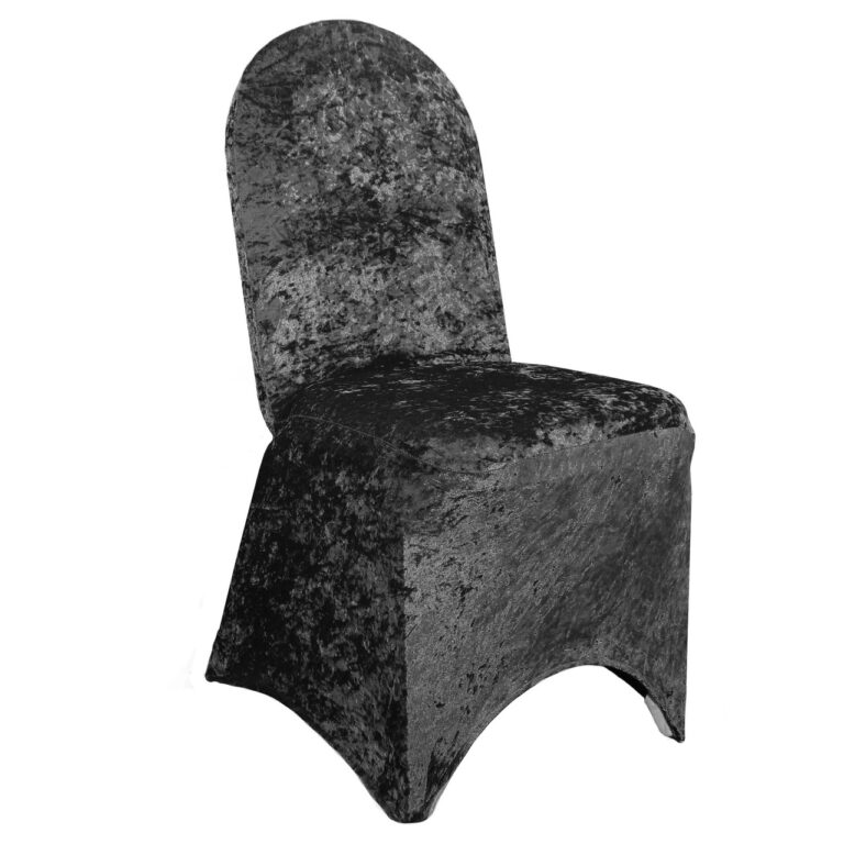 Velvet Spandex Banquet Chair Cover Black | Rental