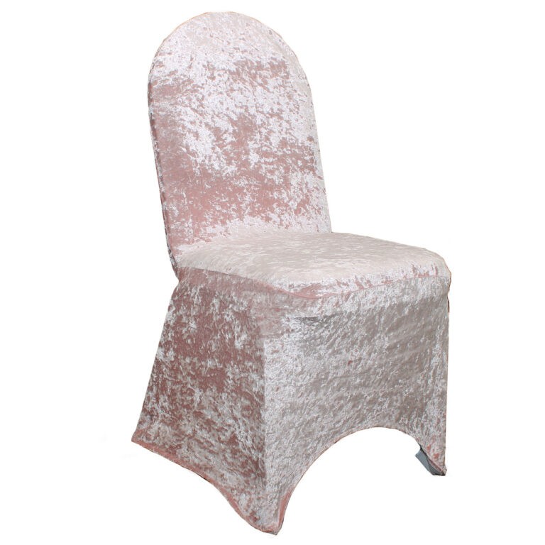 Velvet Spandex Banquet Chair Cover Blush | Rental